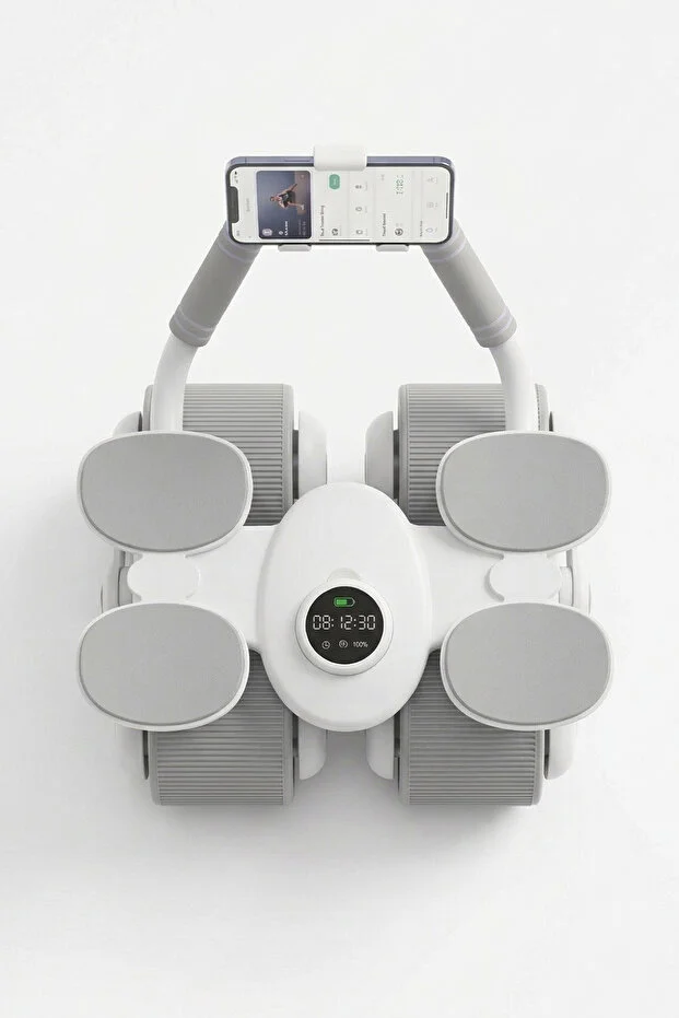 4 Tekerlekli Ab Roller Mekik Aleti – Telefon Tutuculu Karın Egzersiz Tekerleği | Ev Fitness Aleti